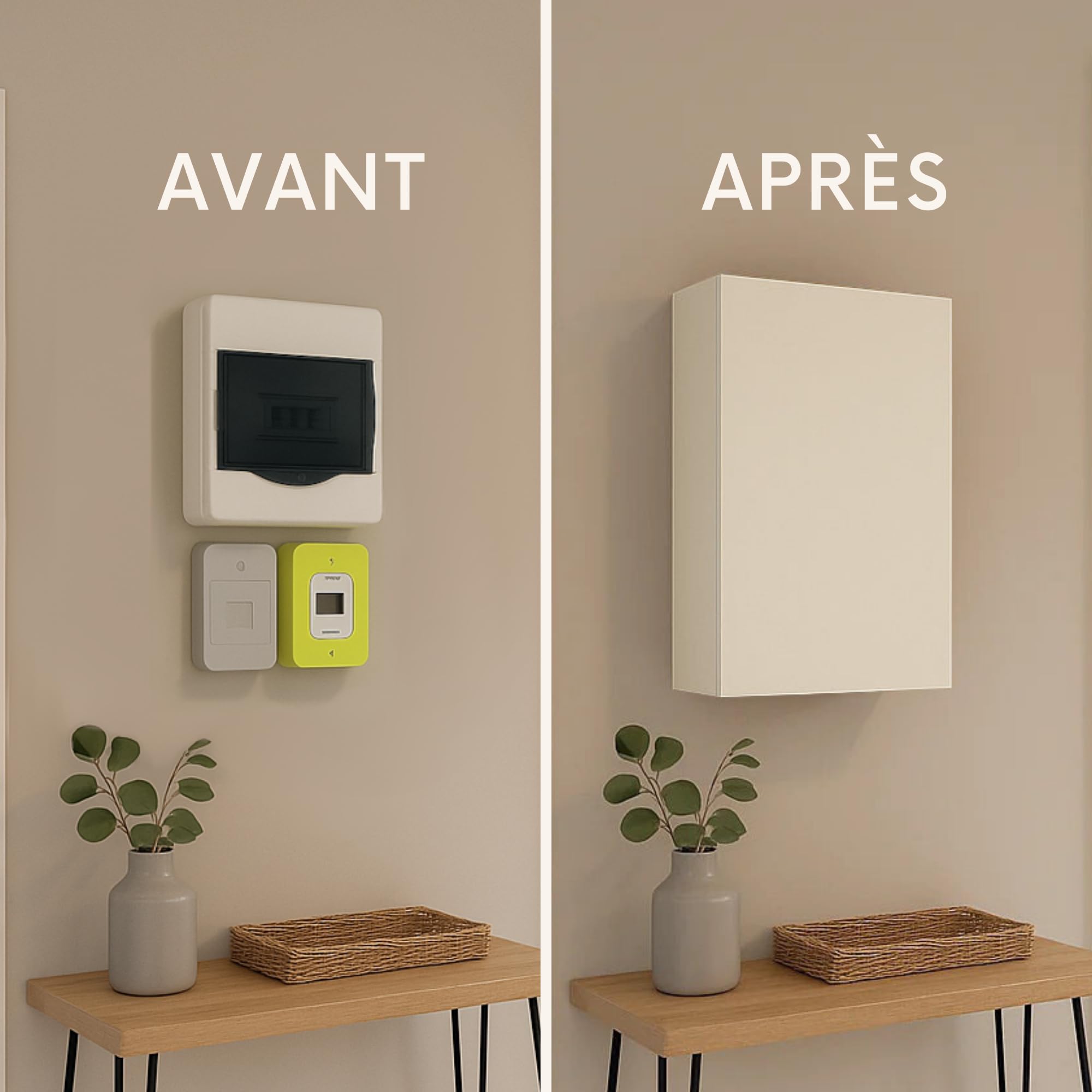 Cache Tableau électrique, Coffret électrique, Cache Compteur électrique, Coffret d'habillage Tableau électrique (Petit, Blanc)