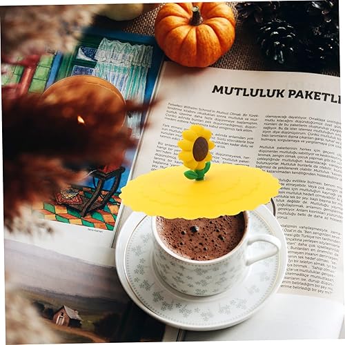Miniatura 7 de YARNOW Tapa de taza de dibujos animados, tapa de taza reemplazable, tapa de taza, tapas de accesorios para tazas, tapas flexibles para tazas, tapa
