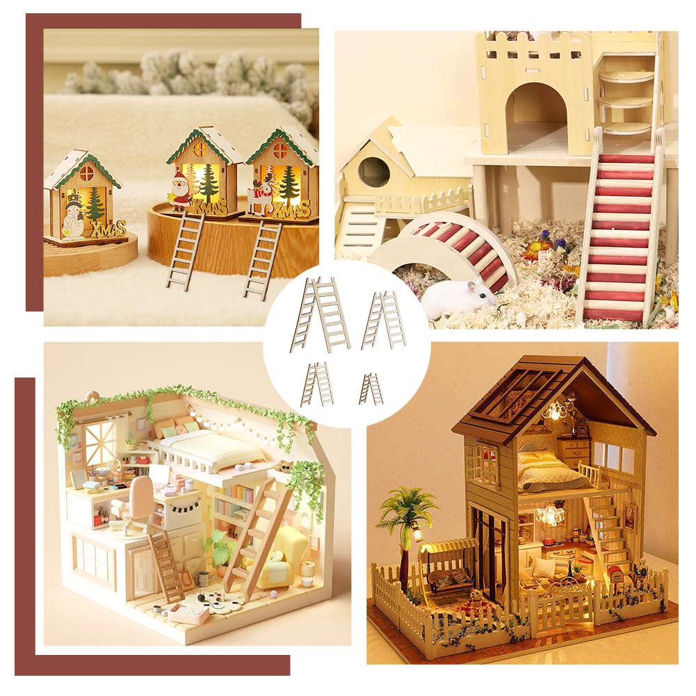 40 Scale In Legno In Miniatura 2x6cm - Per Decorazioni Giardino, Artigianato Fai Da Te, Accessori Per Diorami - Foto 12