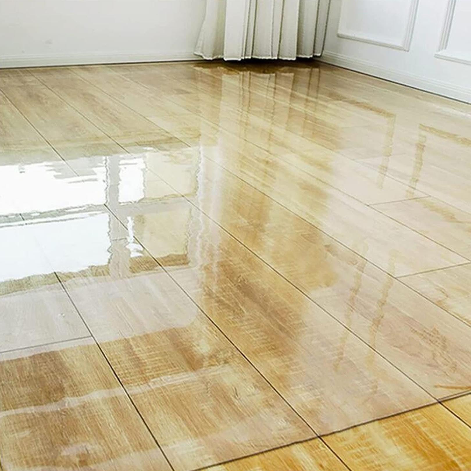 Robuste, große, transparente PVC-Schreibtischmatte, rutschfester Bodenschutz für Teppich und harte Böden (80 x 100 cm), transparente Schreibtischunterlage für Zuhause und Büro