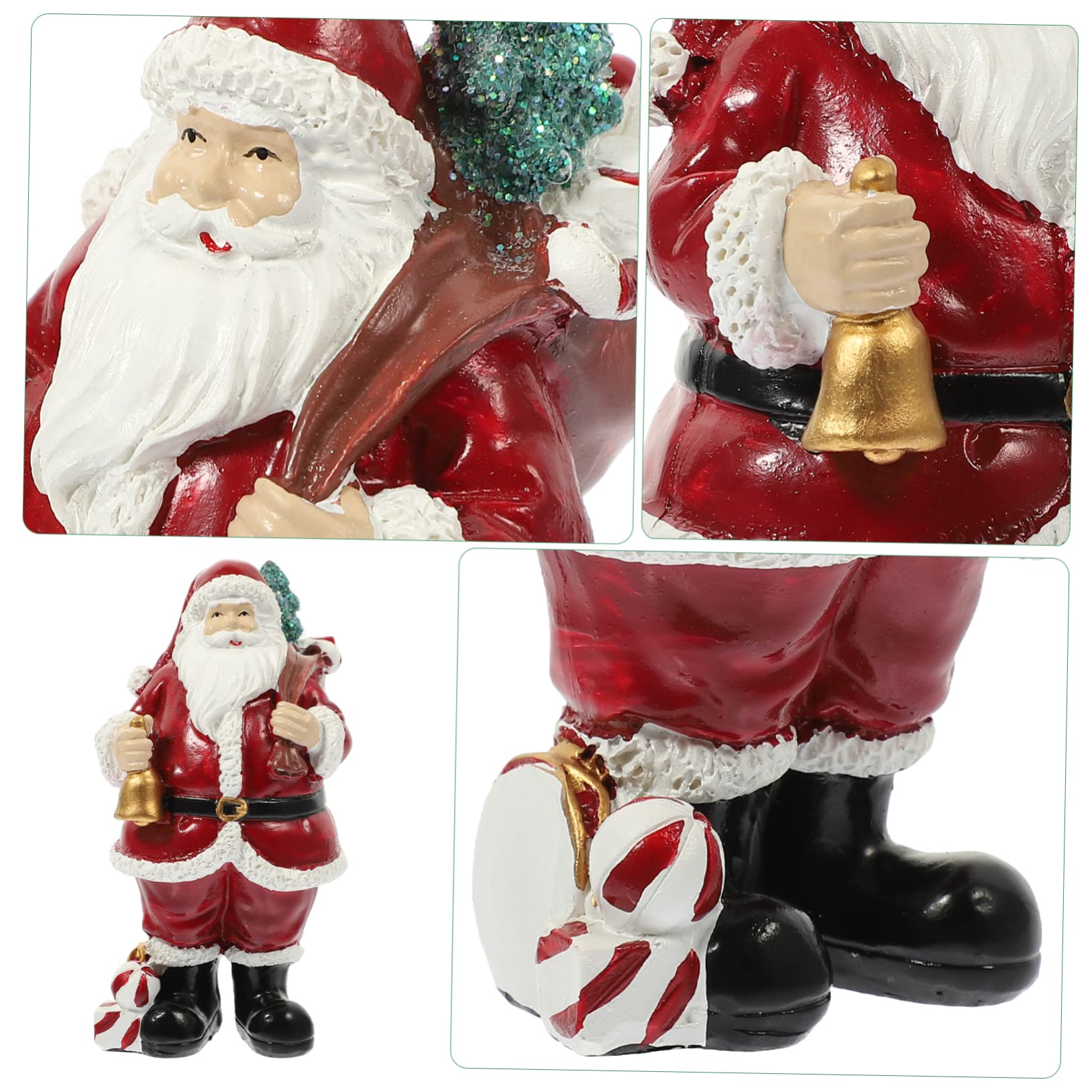 PRETYZOOM 2 Statuette Di Babbo Natale in Piedi in Resina Artigianali Per Ufficio E Scrivania