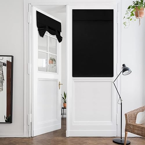 Miniatura 1 de HOMEIDEAS - Cortinas blackout para puerta francesa o puerta con vidrio, cortina con lazos superiores para privacidad y aislamiento térmico para