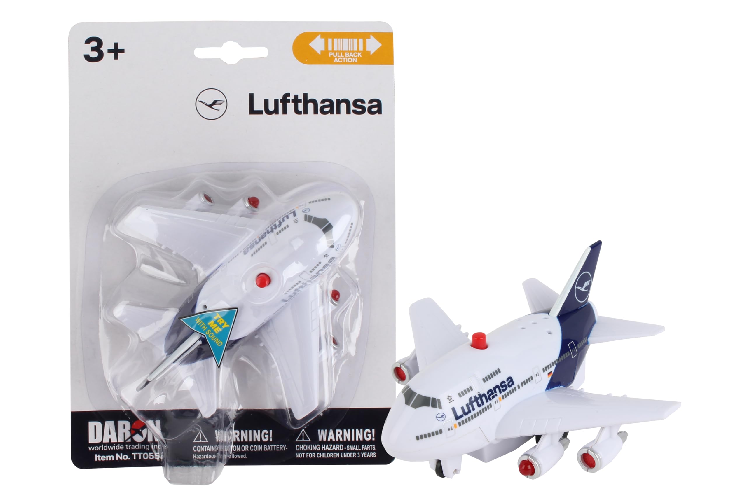 Amazon.com: Daron Lufthansa Pullback Plane w/Lights & Sounds TT055
