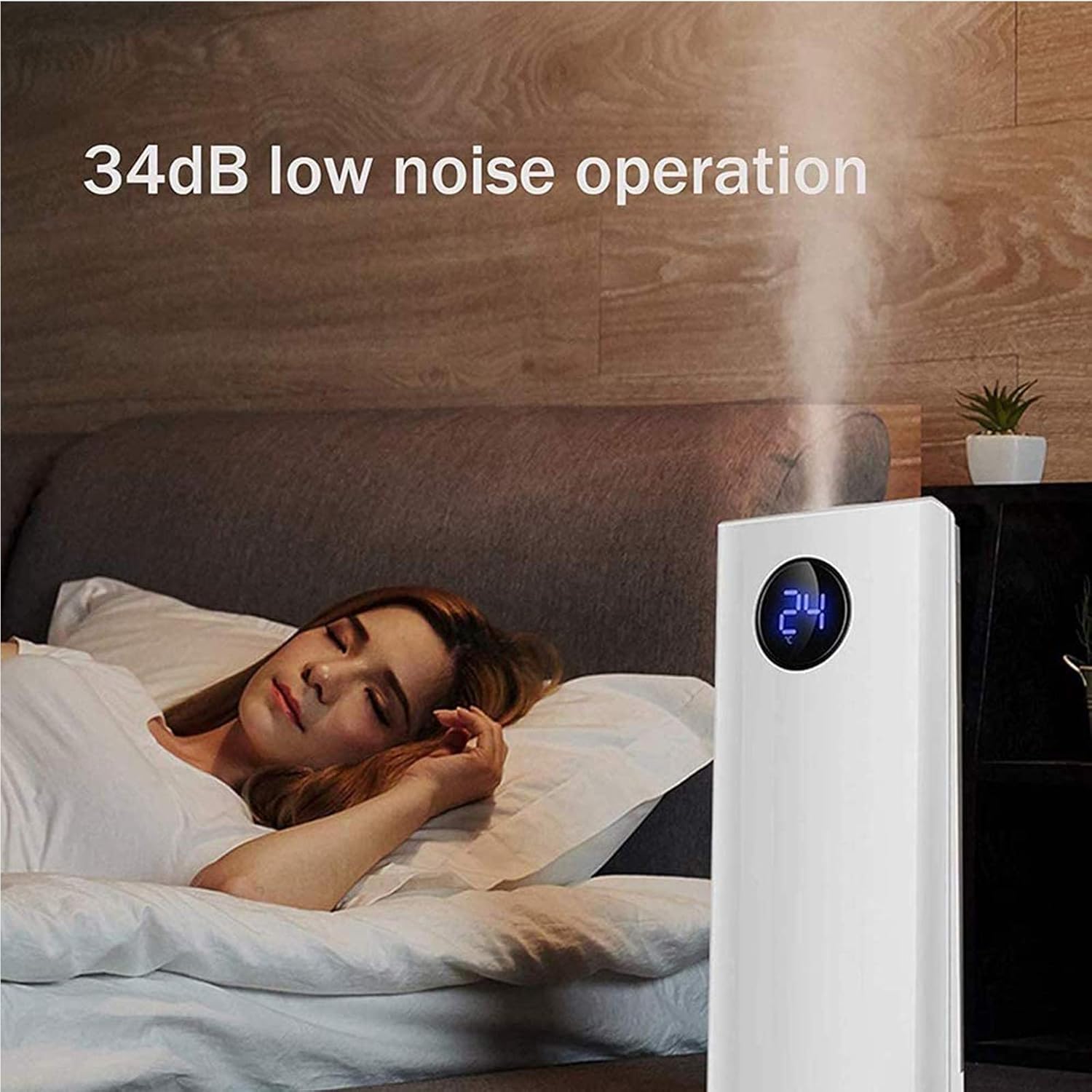 Household Atomizing Humidifier (6L), Dual-Drive Floor-Standing Humidifier, Quickly Humidifies Dry Space, Used in Office and Household,Black (White)