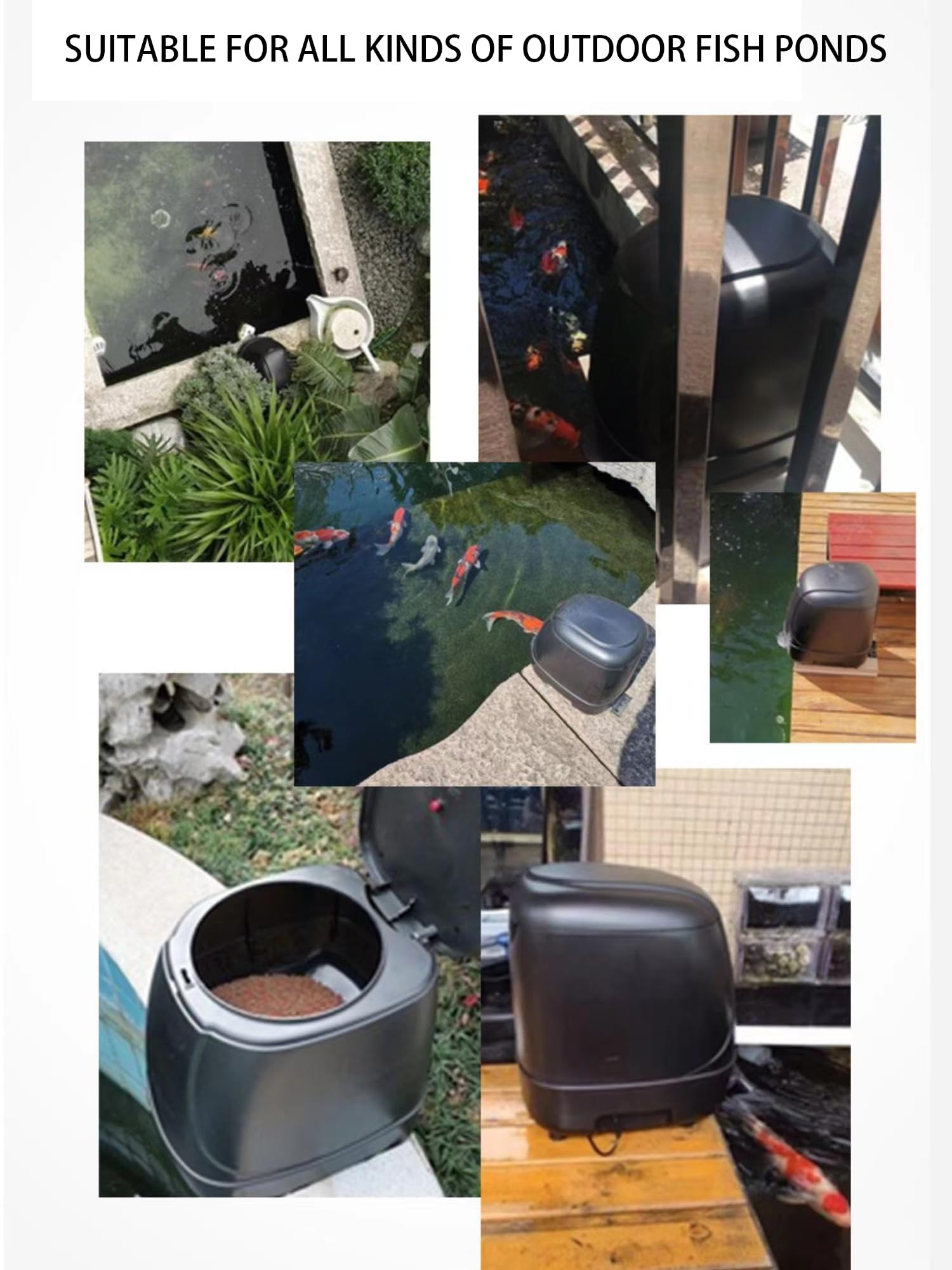 Automatic fish feeder for pond, Pond feeder, Automatic koi fish feeder for pond outdoor, Fish feeder automatic dispenser For a vacation away and prevent sunstroke(10L-battery powered) - image 5