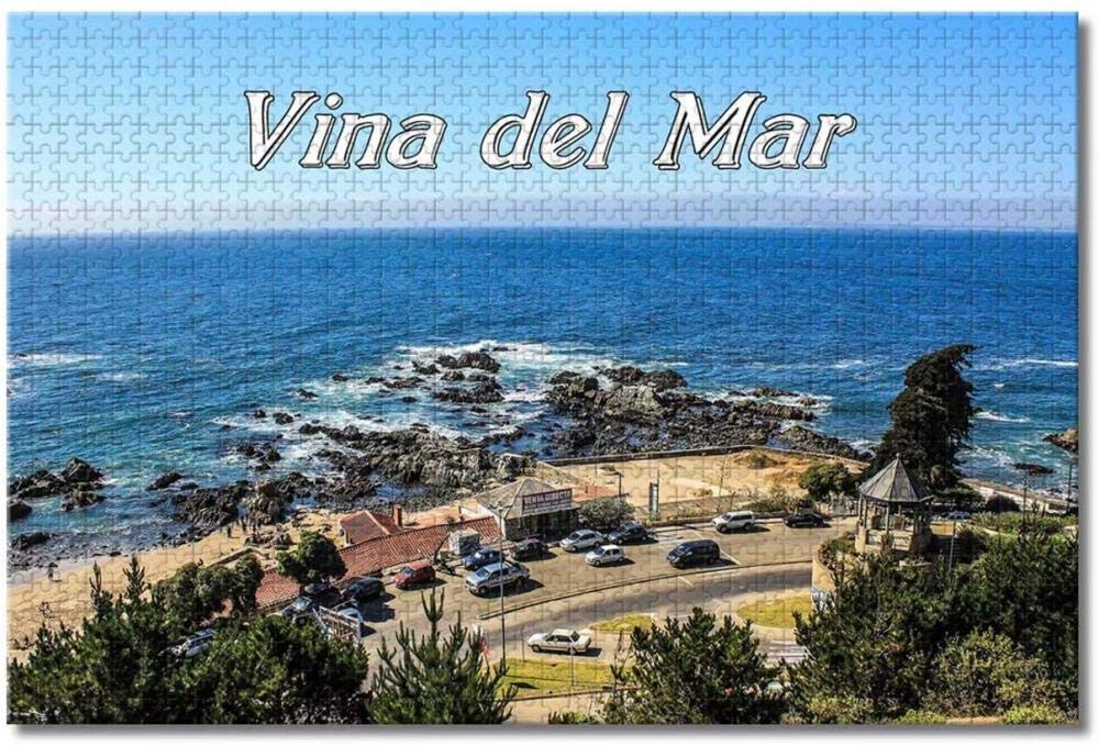 HUIHUIco Vina del Mar Valparaiso Chile Jigsaw Puzzles for Adults Kids 1000 Pieces Wooden Puzzle Game for Gifts Home Decoration Special Travel Souvenirs
