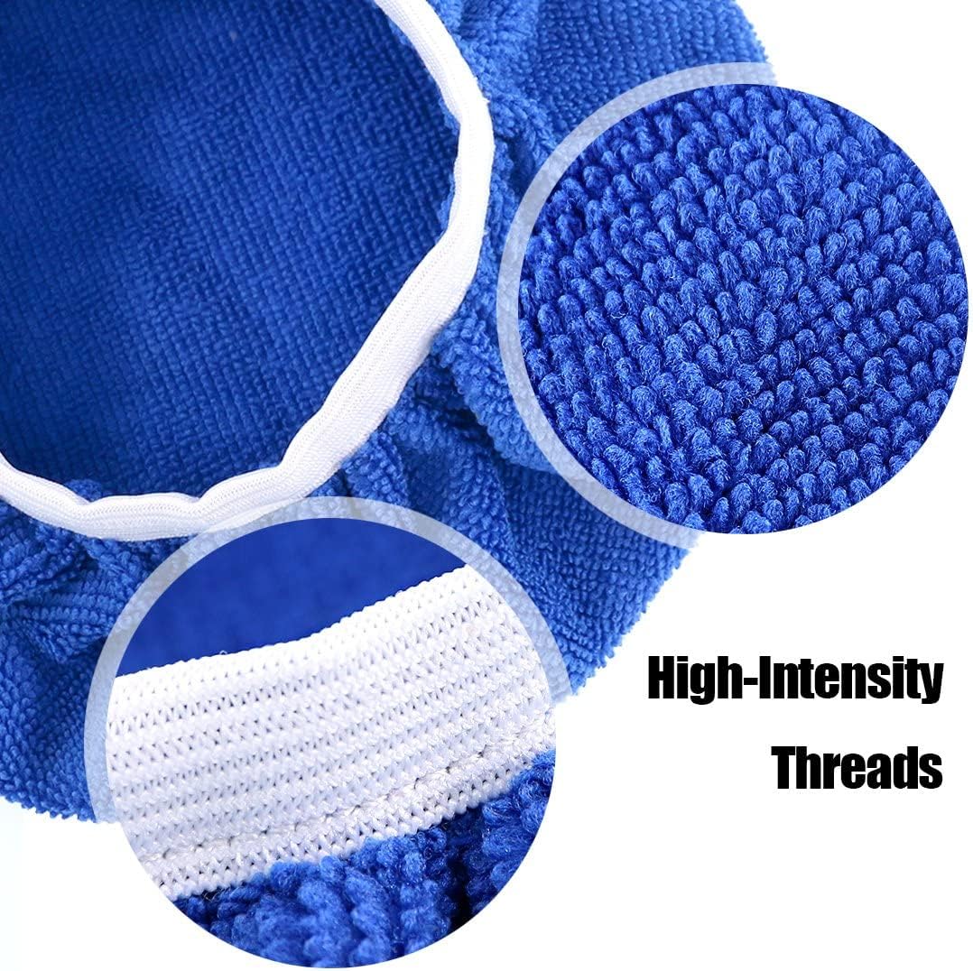 Glarks 5Pcs 9-10 Inch Car Polisher Pad Bonnet Soft Microfiber Polishing Bonnet Buffing Pad Cover for 9" and 10" Car Polisher