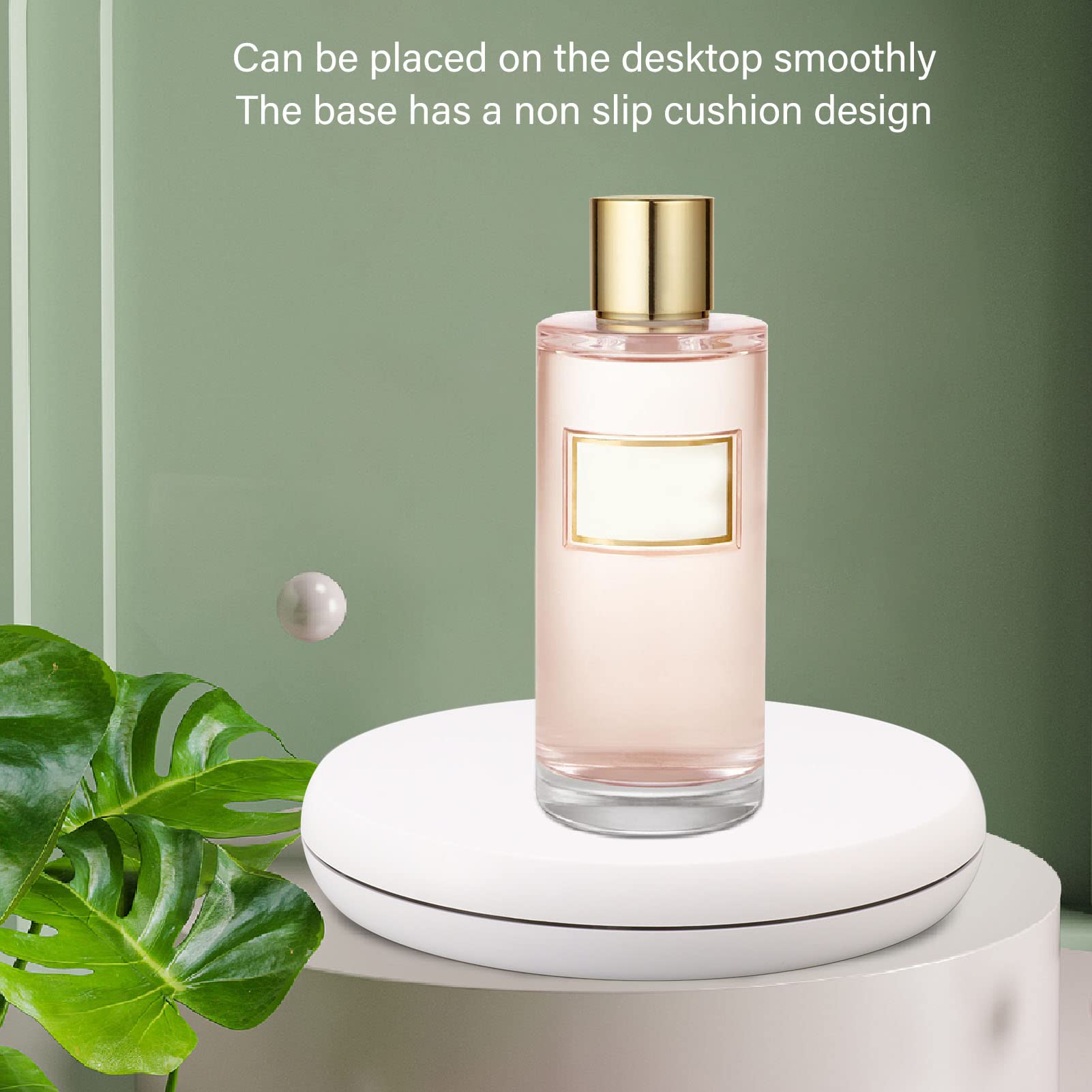 Gsycle Electric Rotating Display Stand, 25cm 20kg Load Capacity Turntable Display Table Noiseless Rotating Platform with LED Light for Jewelry (ABS 2)