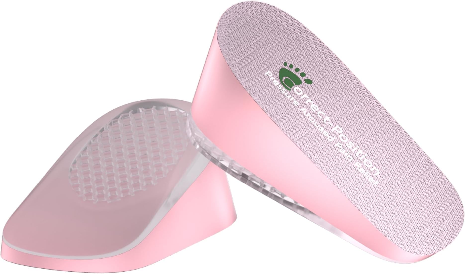Correct-Position Height Increase Insoles, Heel Cushion Inserts, Heel Lift Inserts for Leg Length Discrepancies (Pink, 1.8" Height)