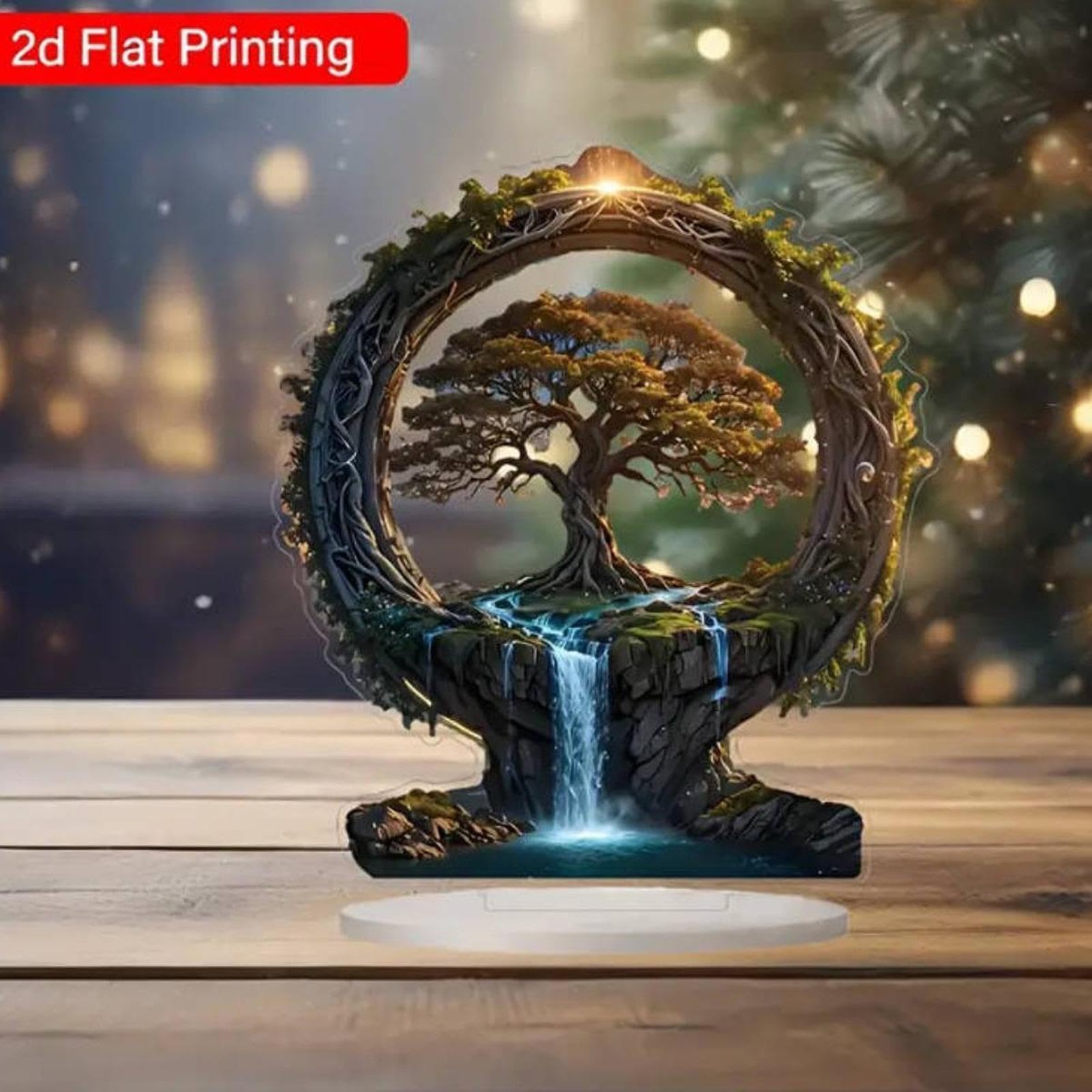 Fuente de Agua Decorativa de Mesa 2D para Centro de Mesa O Mueble de Chimenea