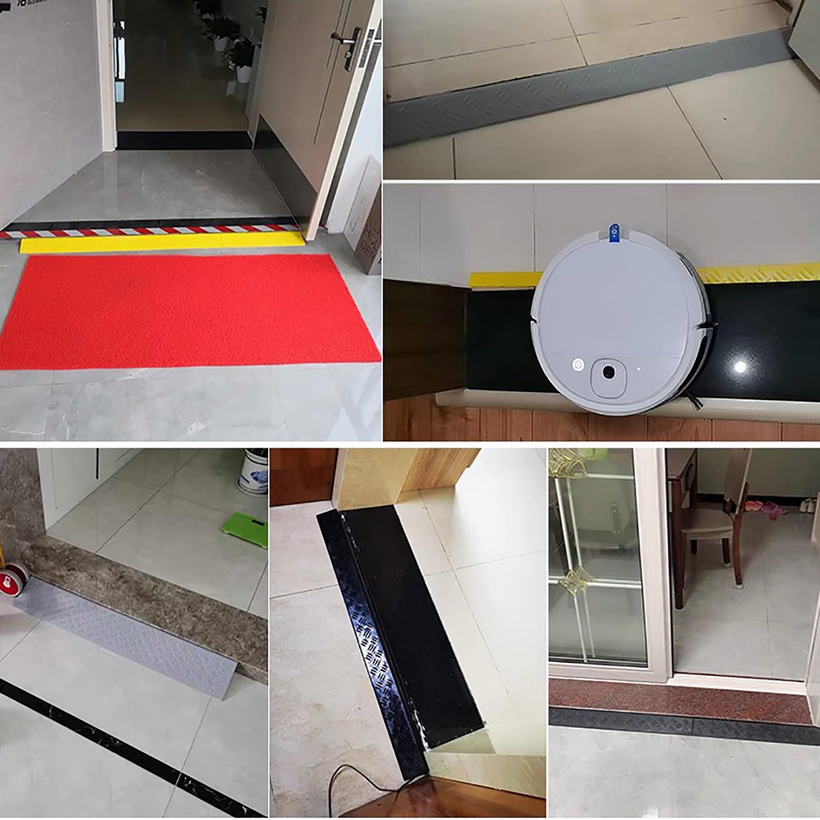 Soglia di Dislivello Pavimento, Rampa per Disabili per Gradini di Casa, Rampe di Accesso per Porte con Superficie Antiscivolo(Gray,20 * 9cm/7.9 * 3.5in)