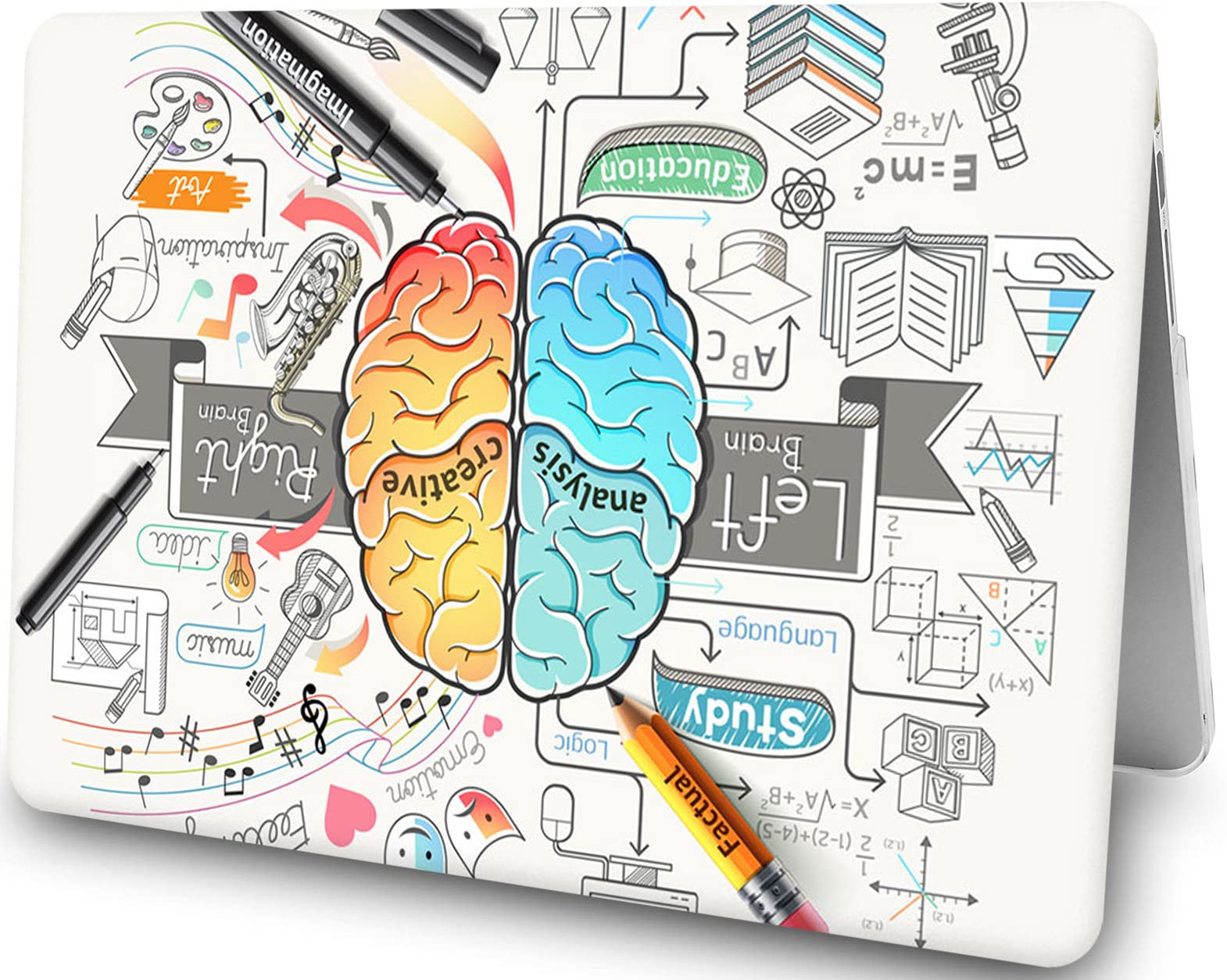 Funda Compatible con MacBook Air 13 Pulgadas 2020 2021 2022 M1 A2337/A2179,Carcasa Rígida Protector de Plástico Cubierta & EU Teclado Cubierta & Pantalla Protecto,Cerebro Izquierdo y Derecho 1