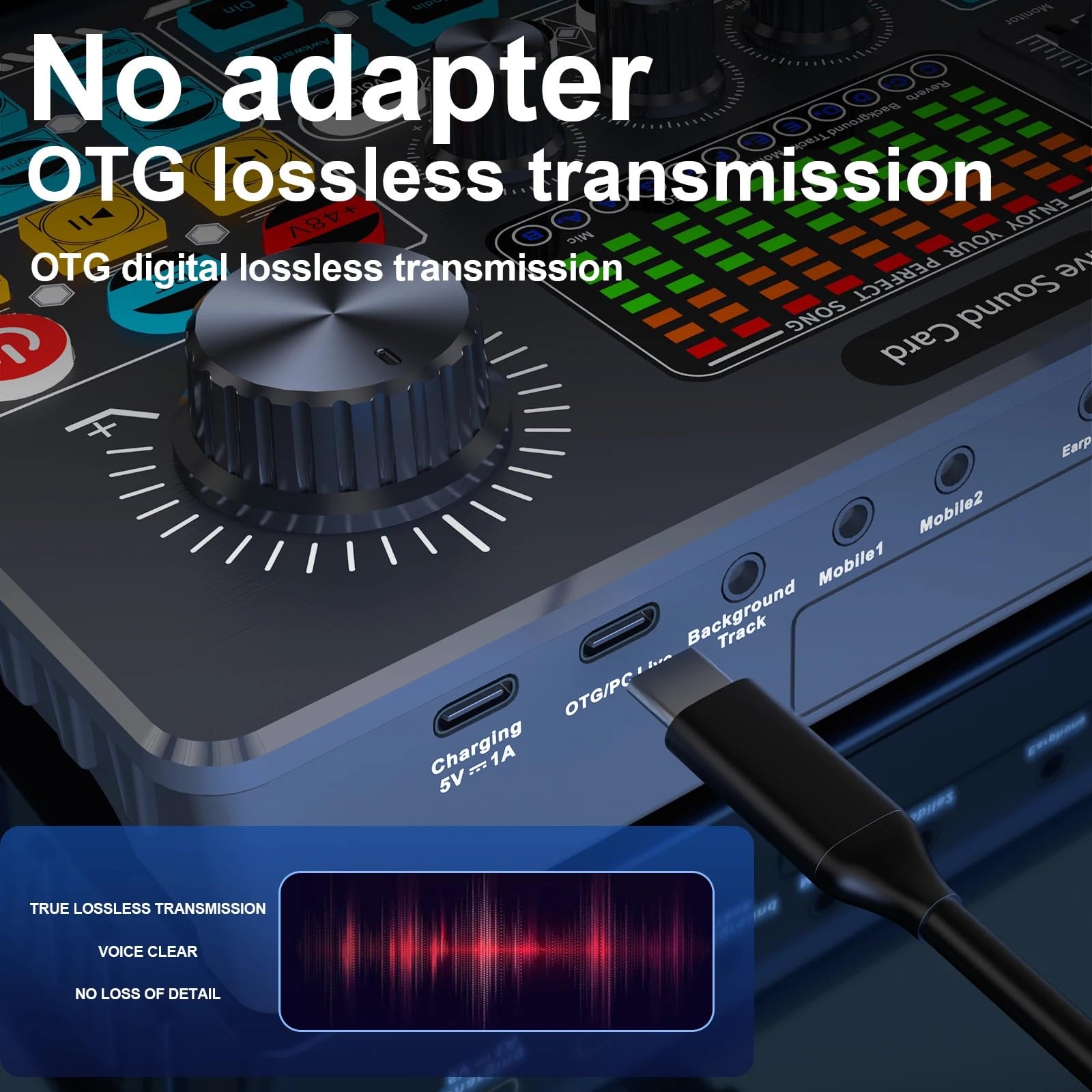 Kontroler DJ-ski, Interfejs karty dźwiękowej na żywo z efektami miksera DJ i zmieniaczem głosu Bluetooth Stereo