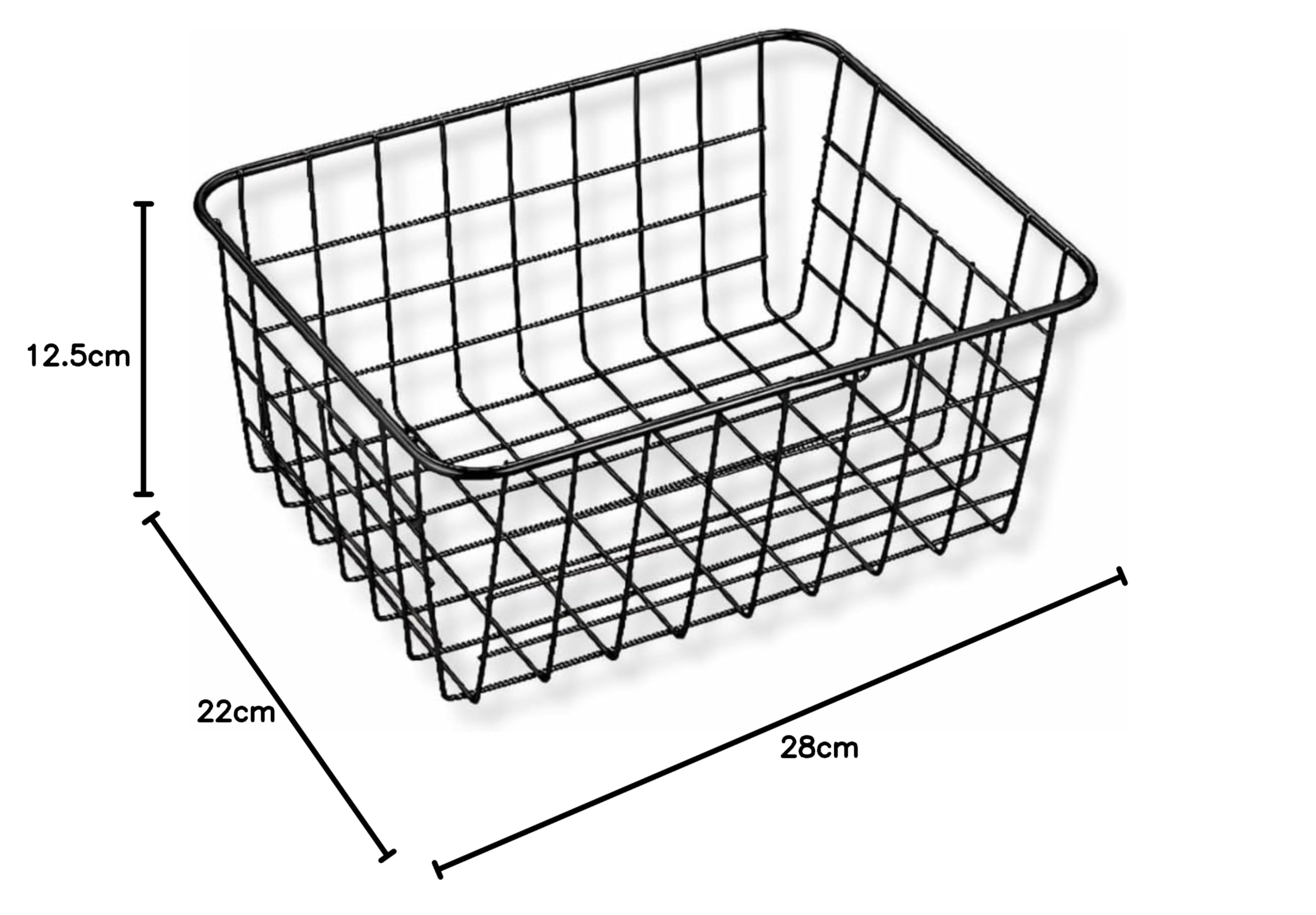 PARENCE Cestino portaoggetti metallo Organizer rettangolare 28x22x12,5 cm Contenitore multiuso finitura opaca