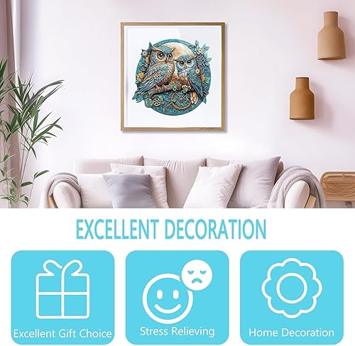 Miniatura 5 de Rompecabezas de madera para adultos, rompecabezas de búho en relieve, rompecabezas de madera de forma única para adultos, rompecabezas de madera