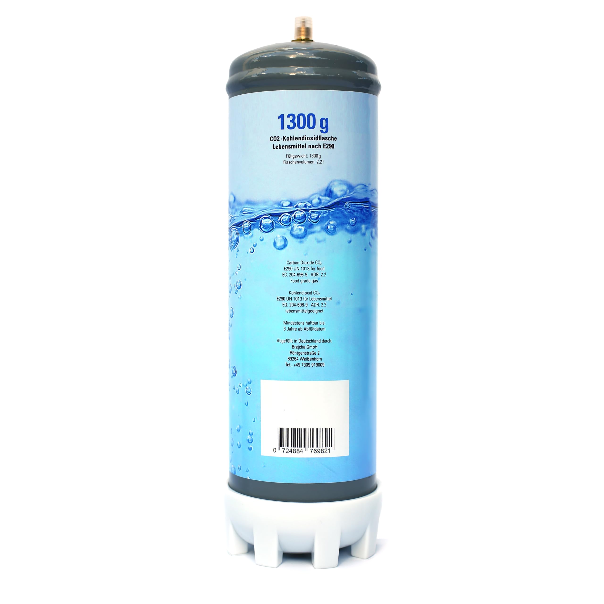4x 1300g CO2 Kohlensäure/Kohlendioxid Einwegflasche mit Gewinde M10x1 passend für JBL Druckminderer Aquaristik