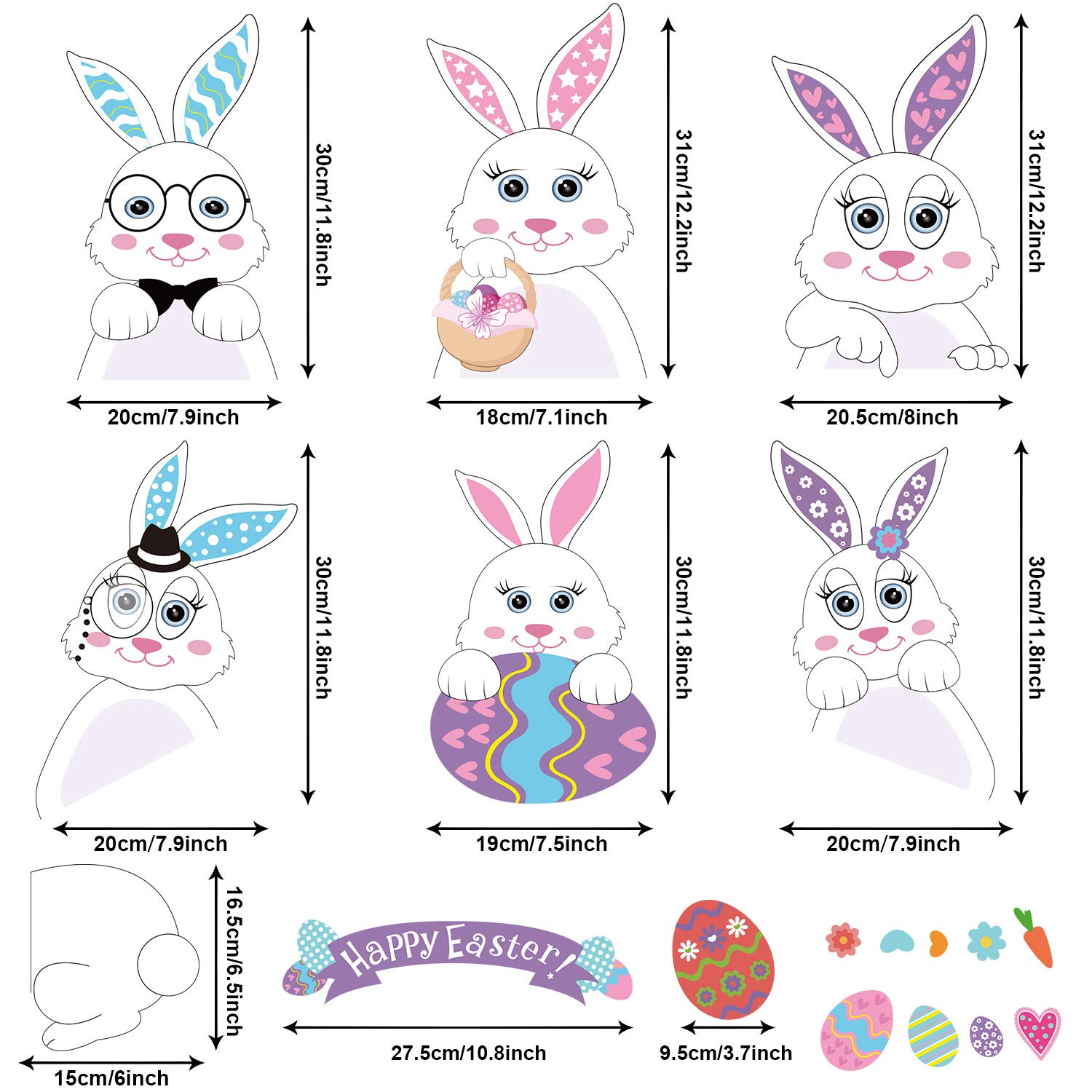 Rub On Lot De 4 Autocollants De Transfert Pour Pâques - Œufs De Pâques - Lapin De Pâques - Décoration De Pâques