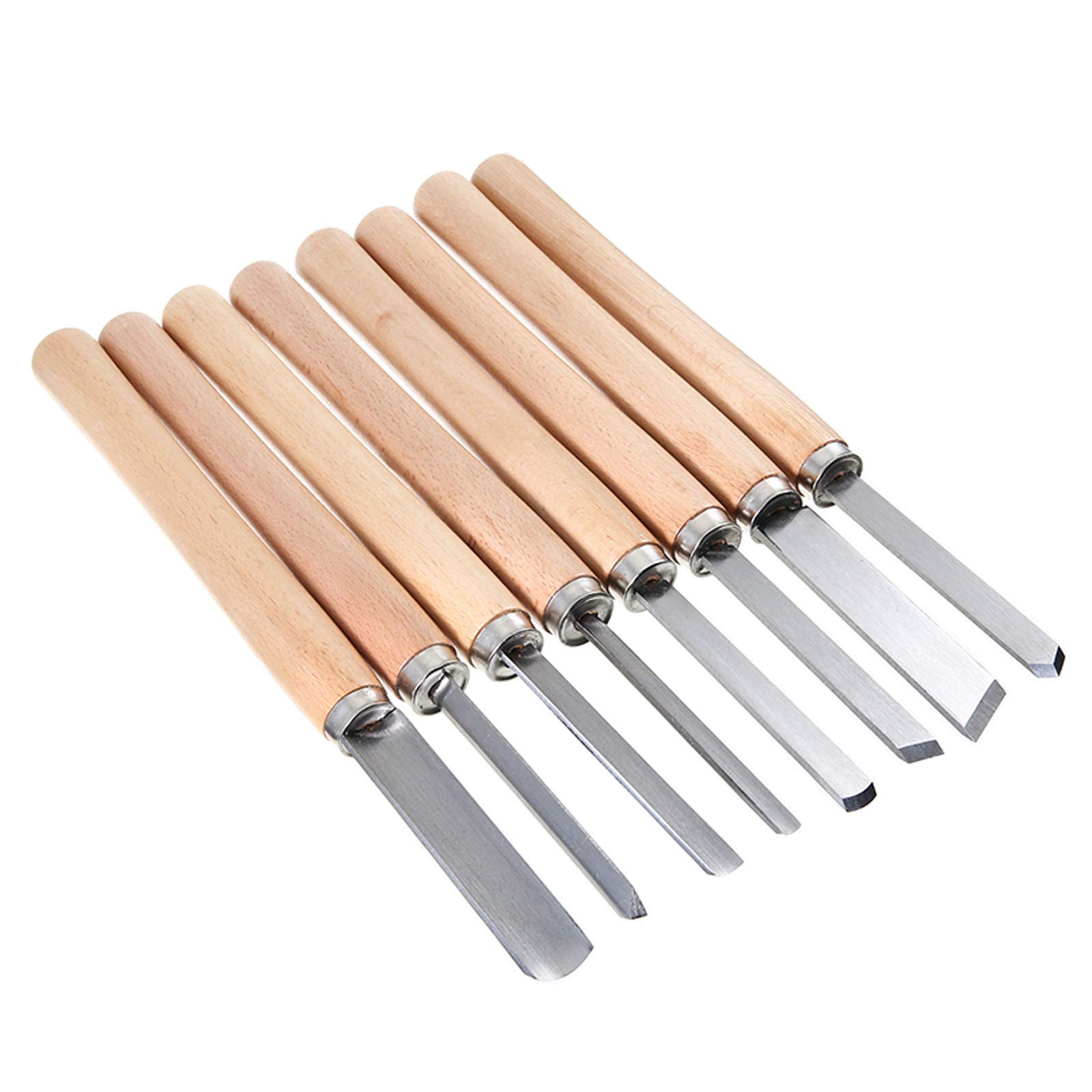 Scalpelli per tornio HSS Set da 8 pezzi, Accessori per tornitura del legno antiruggine Utensili per tornitura del legno, Set da 8 scalpelli per tornitura del legno per professionisti o hobbisti Lavo