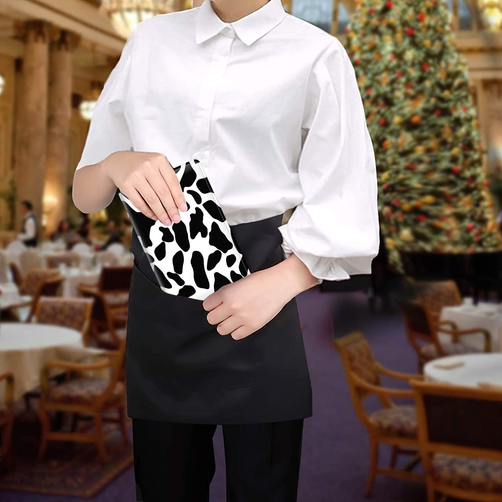 Buy B BOZHUORUI Server Books For Waitress, With 7 Large Pockets, Guest Book Note PadCash Check - View #4