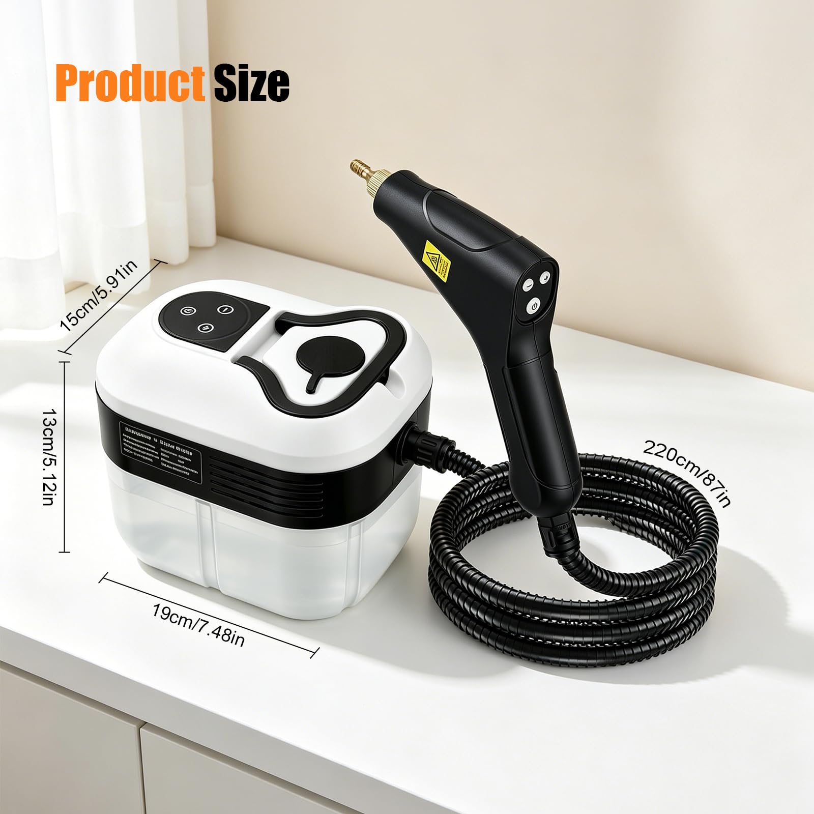 2500W Dampfreiniger Handheld mit 4,5 Bar Hochdruck & 1500ml Tank - 6 Dampfstufen, 15s Schnellheizung für Küche, Bad, Auto, Polster & Böden - Chemiefreie Tiefenreinigung