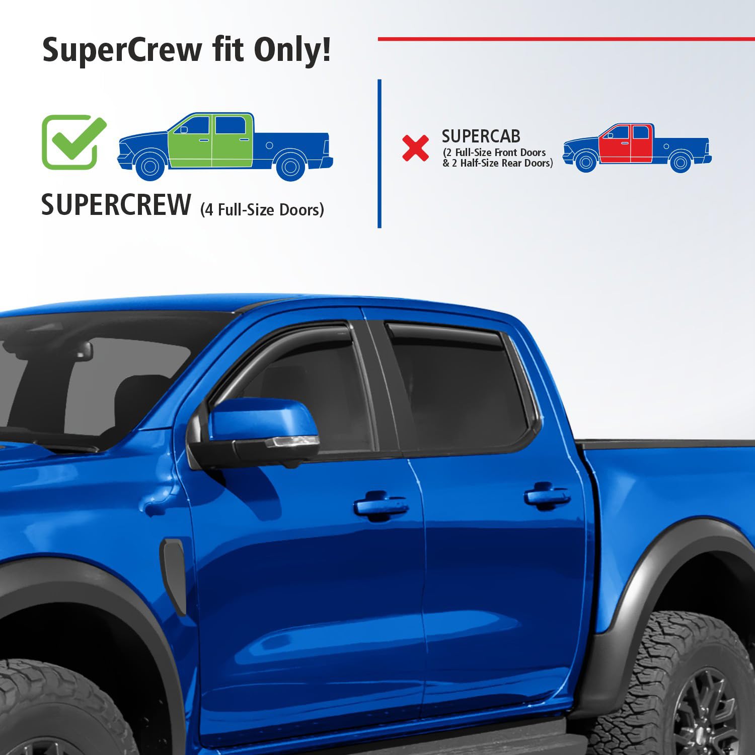 Goodyear Windabweiser für/kompatible mit Ford Ranger 22-26 - Kanal 4 St.