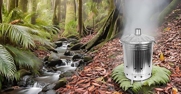90 Litre 90L Extra Large Galvanised Metal Incinerator Recycle Garden Rubbish Fire Burning Bin Leaves Wood Burner - 2