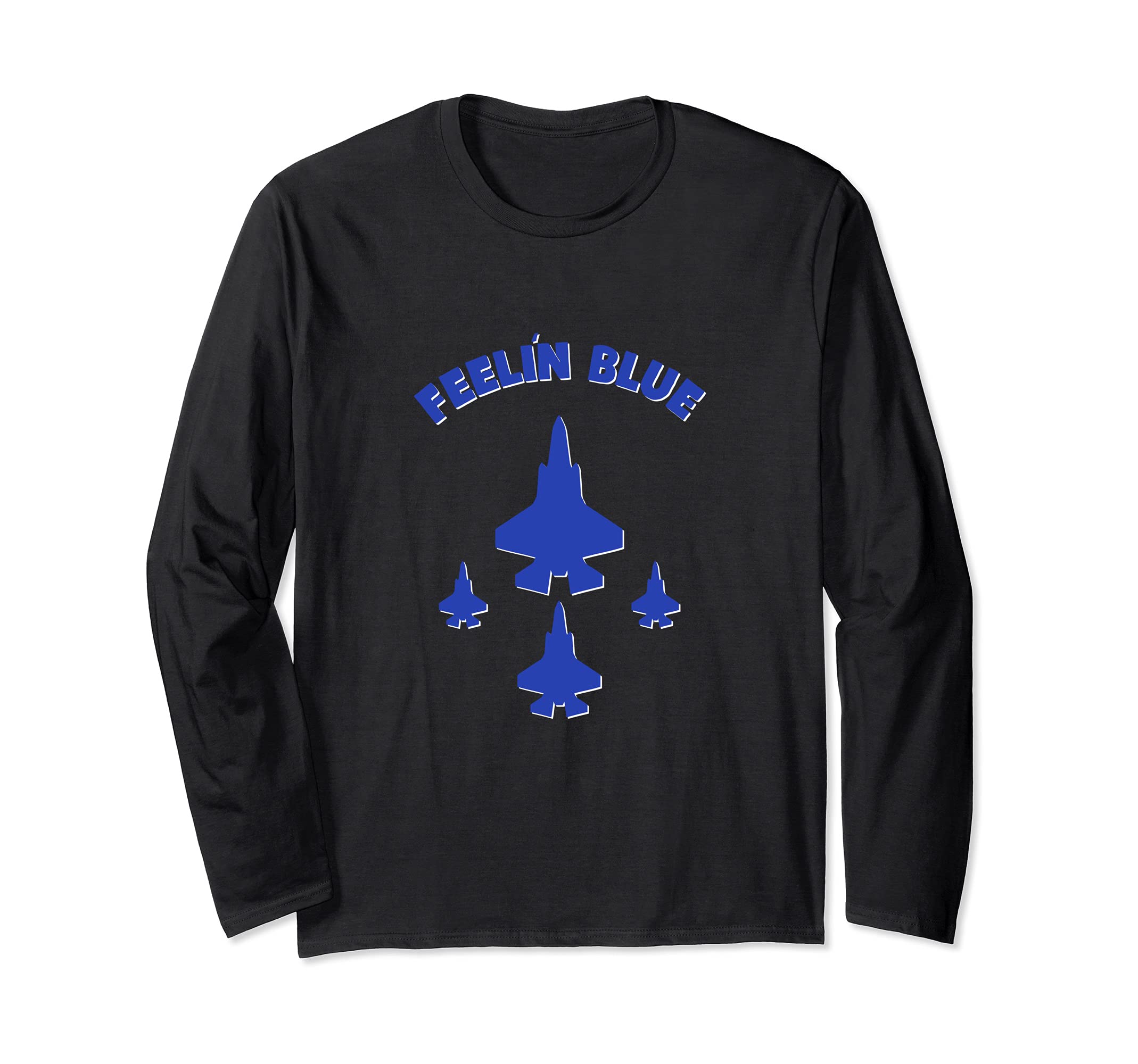 Feel'n Blue - Jets and Planes Long Sleeve T-Shirt, Black
