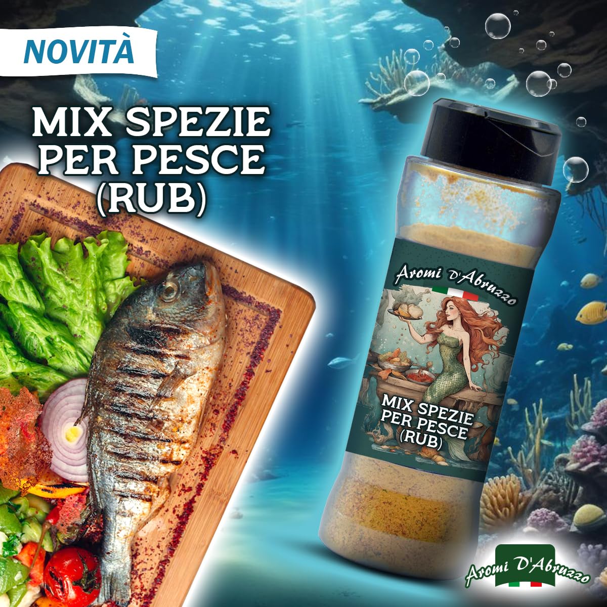 MIX SPEZIE PER PESCE - RUB - 120 g - SPEZIE - AROMI D'ABRUZZO