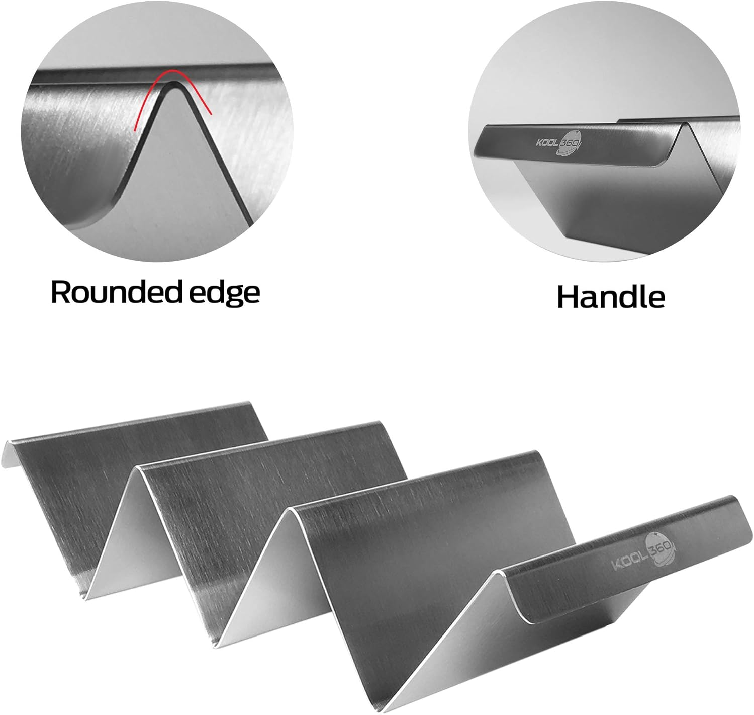 Free Shipping Over $50 Food Grade Stainless Steel Taco Holders with Handles | Taco Shells Holder Set of 4 | Each Taco Stand Holds Up To 3 Tortillas| Taco Rack Dishwasher Oven Grill Safe| Taco Plates for Home and Restaurant