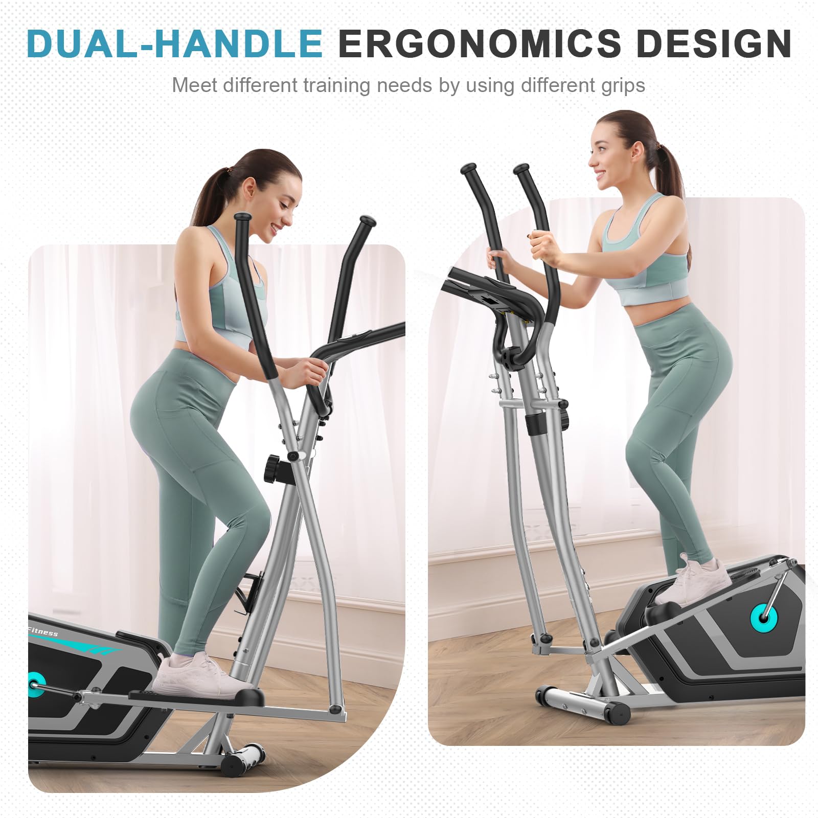 Bicicleta Elíptica,3 en 1 Máquina Elíptica para Casa con 16 Niveles de Resistencia,Monitor LCD, Soporte para Dispositivos,Pedal Antideslizante, Ejercicio Peso máximo 287LBS