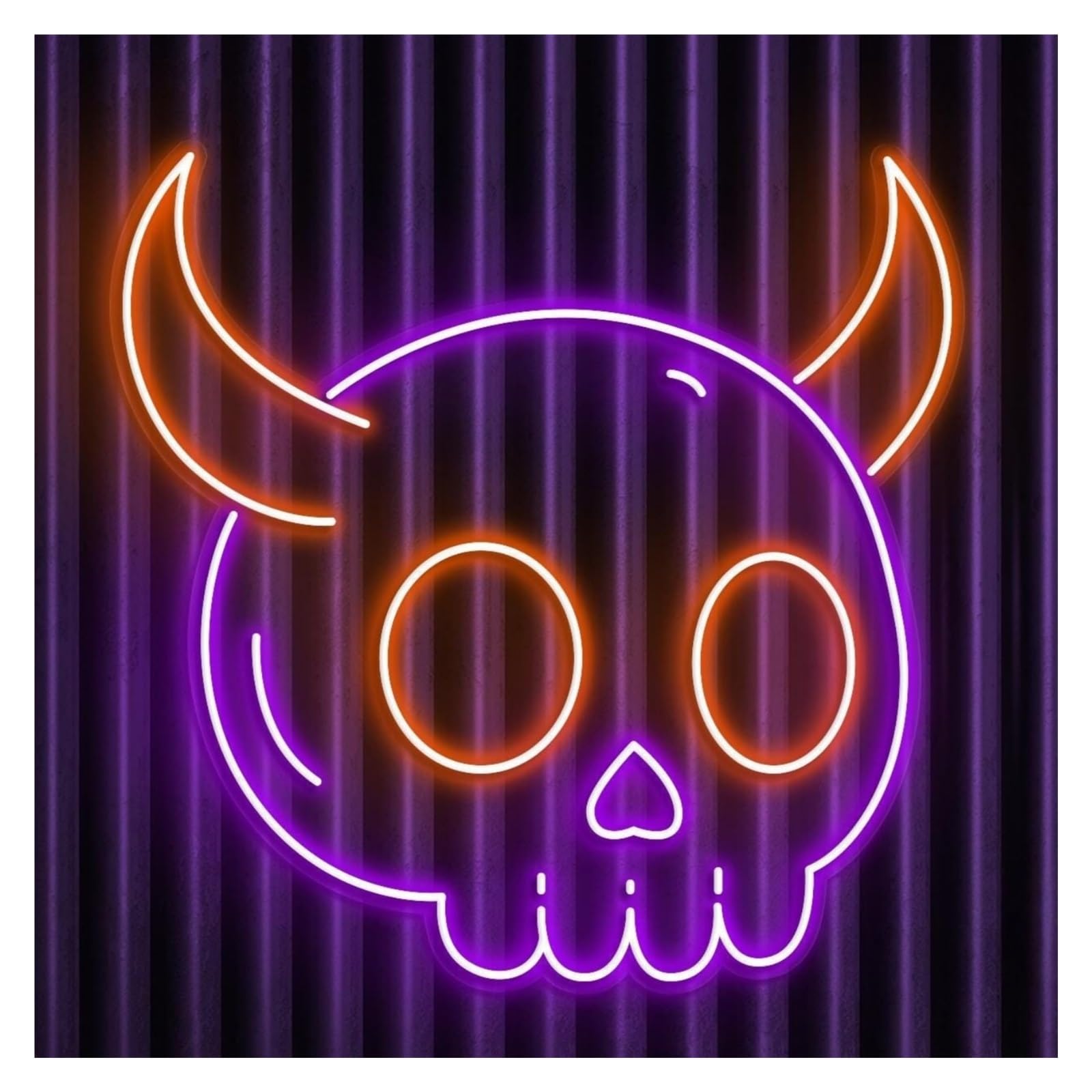 RONGCH Hanging Art Signs Devil Face Neon Sign, Suitable for Bistro Wall Art Decor with Brightness Adjustable 46cm