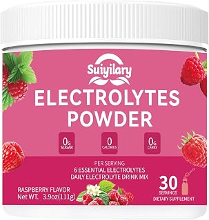 Sugar-Free Electrolyte Powder Drink Mix, Daily Hydration Powder with 6 Key Electrolytes, Trace Minerals, Keto Friendly, Vegan, Non-GMO, 30 Servings (Raspberry)