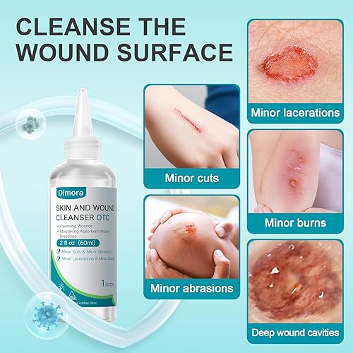 Miniatura 2 de Dimora Limpiador antiséptico portátil de primeros auxilios, limpiador antimicrobiano de venta libre para piel y heridas para cortes, abrasiones,