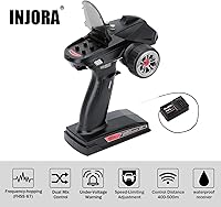 Vista 3 de INJORA Transmisor RC 2.4GHz 6CH Controlador y receptor con giroscopio remoto receptor interior para 1/8 1/10 RC Coche Barco Tanques Crawler TRX4