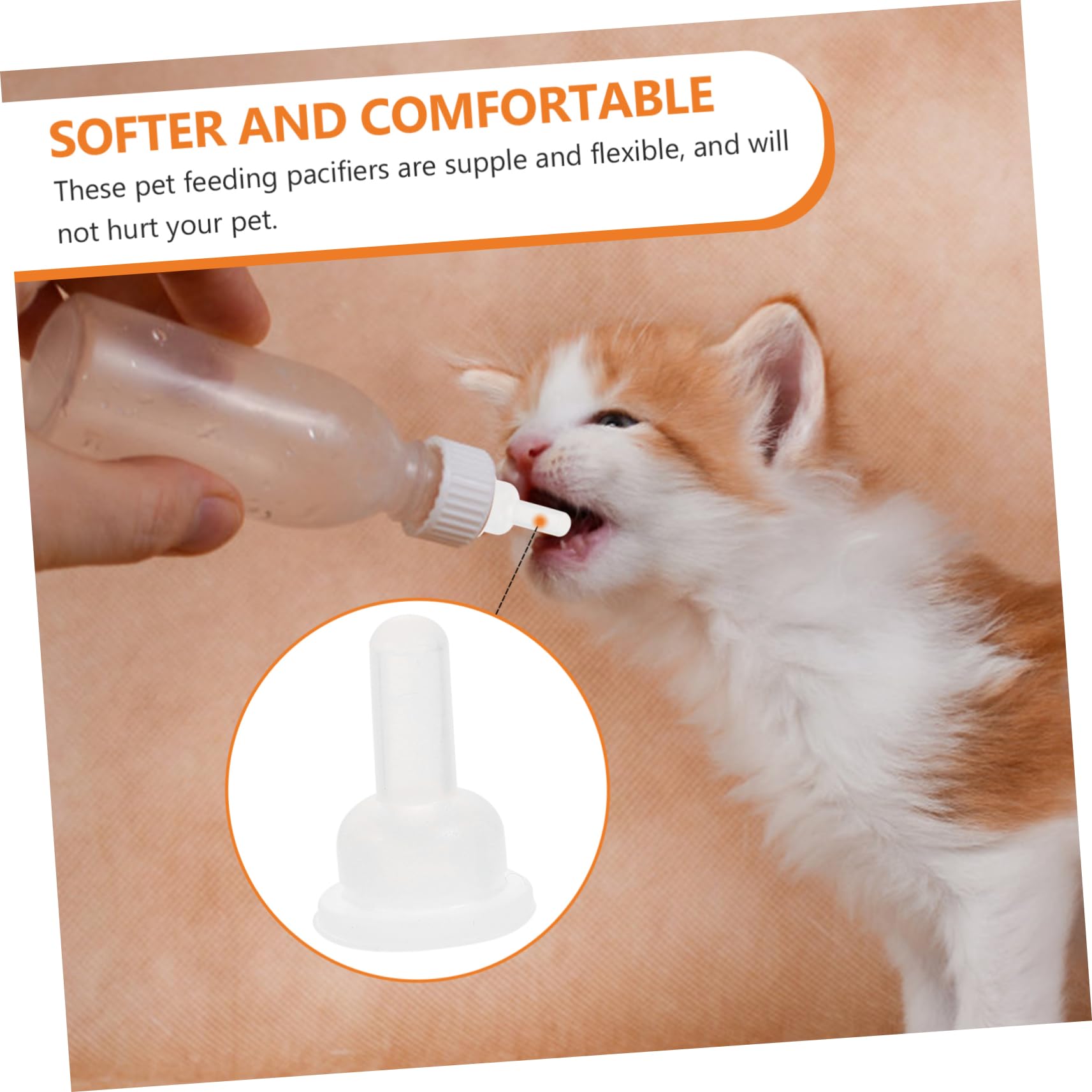 JOINPAYA 40Pcs Silicone Bunny Feeding Nipples Durable Pet Nurser Teats for Rabbits Kittens and Puppies Lightweight Design for Convenient Feeding