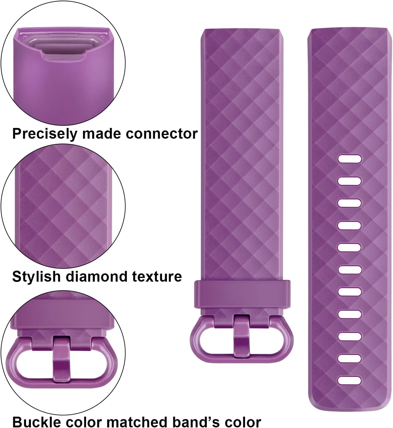 VANCLE Silicone Bands Compatible with Fitbit Charge 4 / Fitbit Charge 3 Bands for Women Men, Rose Gold Silver Sport Wristbands for Fitbit Charge 4 / Fitbit Charge 3/Fitbit Charge 3 SE