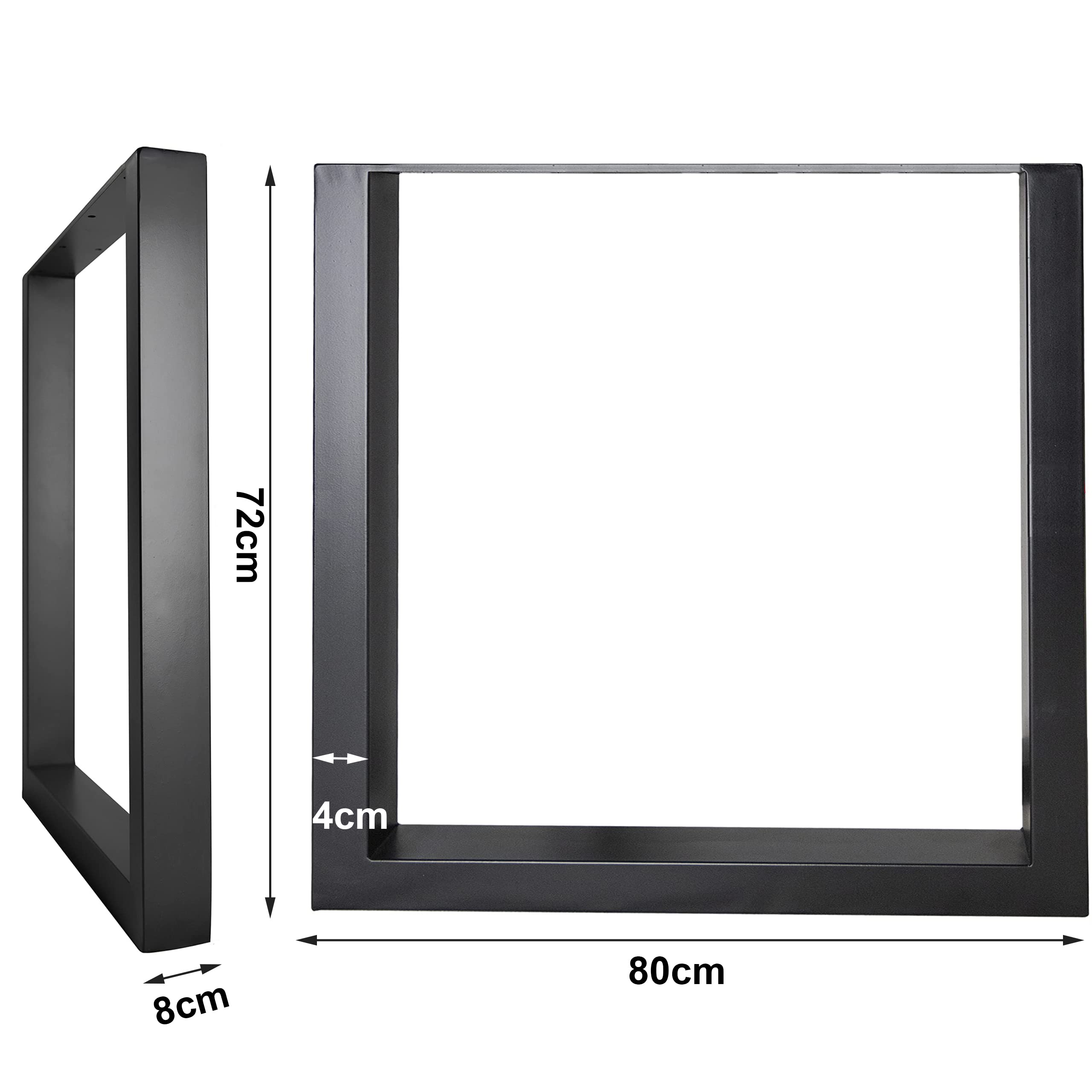 Thanaddo 2 Stück Tischbein Metall Möbelfüße für Sitzbank, Industrial Tischgestell Tischkufen, Tischbeine für DIY Sitzbank, Esstische,80 x 72 cm