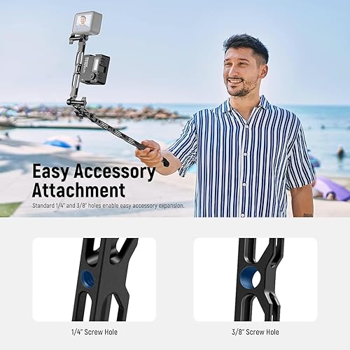 Miniatura 5 de NEEWER Juego de brazos de extensión de aleación de aluminio (11.8"/6.5"/3.3") para cámara de acción con 3 tornillos de pulgar y adaptador de