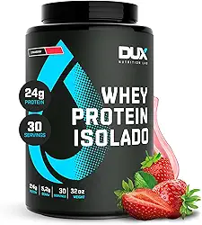 Dux Nutrition Whey Protein Isolado Morango - Pote 900 G