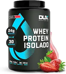 Whey Protein Isolado Pote (900g) - Morango, Dux Nutrition, Tamanho único