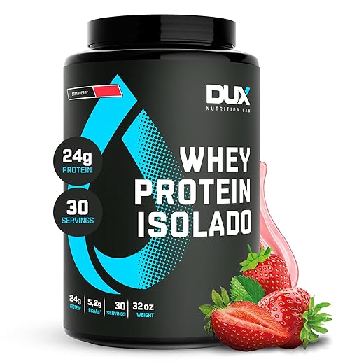 Whey Protein Isolado Pote (900g) - Morango, Dux Nutrition, Tamanho único