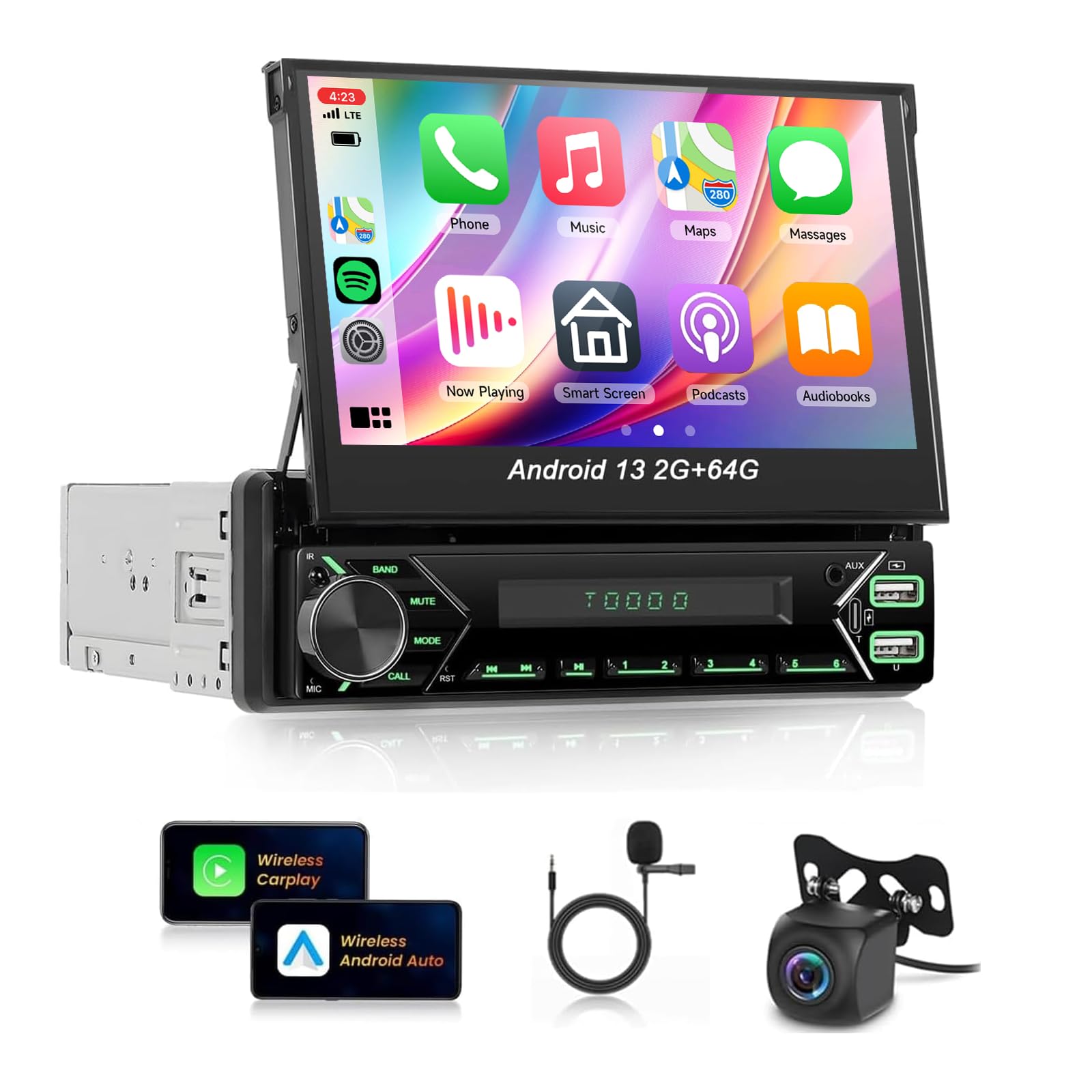 Amazon.com: Android 13 2G 64G Single Din Car Stereo with