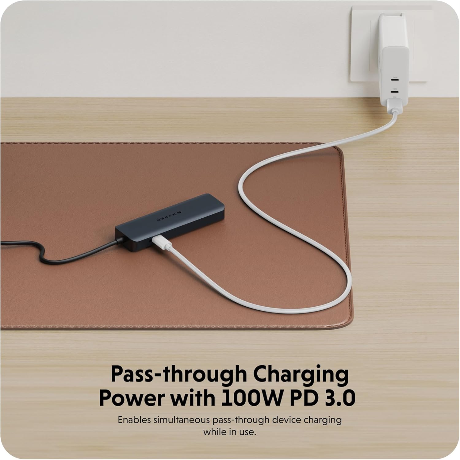 HyperDrive Next 6 Port USB C Hub for Mac, PC, Chromebook with 4K60Hz HDMI, 2 USB-A, USB-C 10Gbps 100W Power Delivery, 312 MB/s SD Card Reader Ports