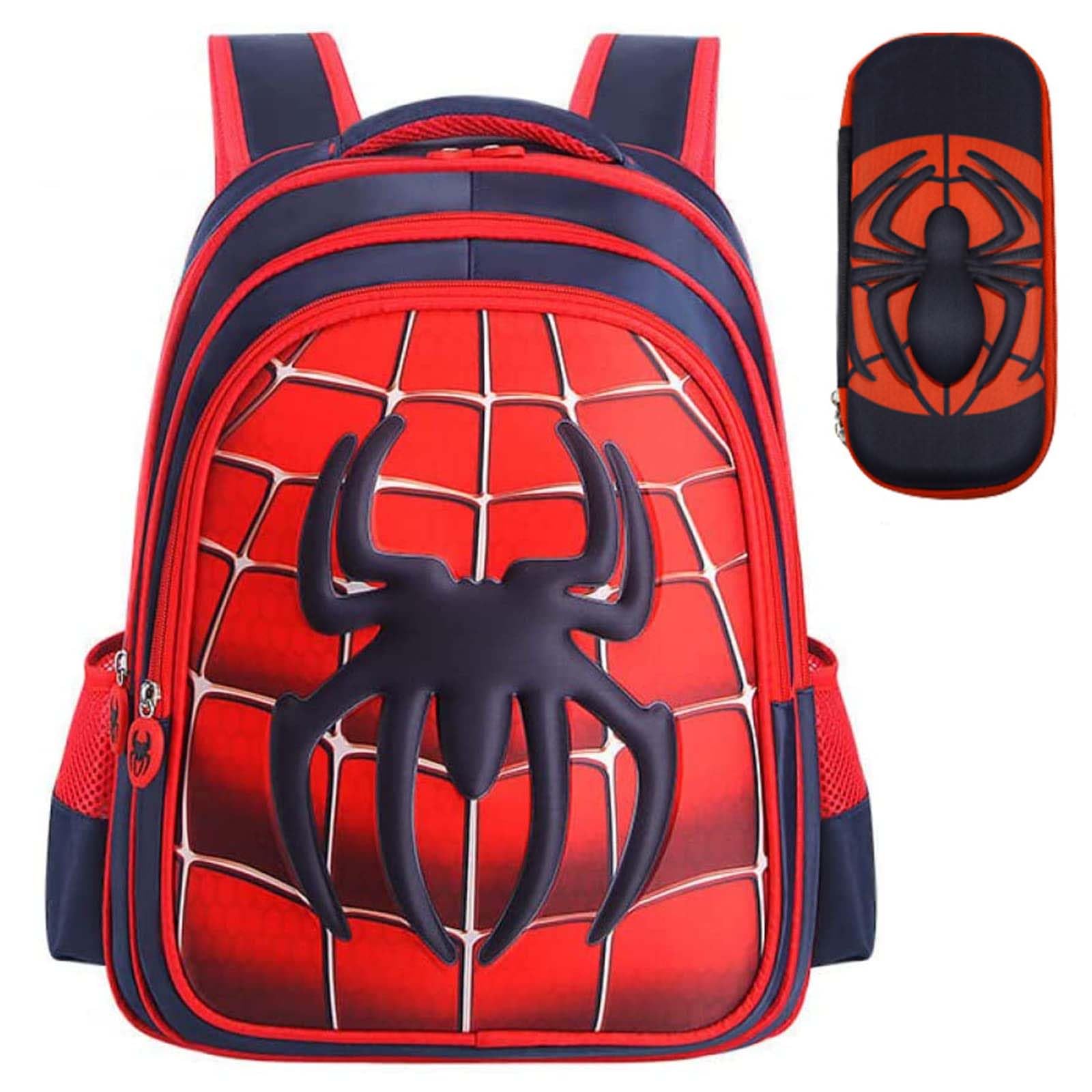 Beauenty3D Marvel Heroes School Bag, Large School Bags for Boys High-Capacity and Waterproof With Stationery Box Kids School Bag.Spider Man Backpack School Bag for Boys Girls 6-12 Year Old