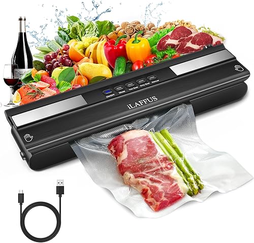 Máquina selladora al vacío inalámbrica, grande, negra