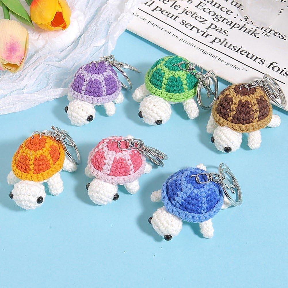 Mini Handmade Crochet Turtle Keychain Crochet Animal Turtles