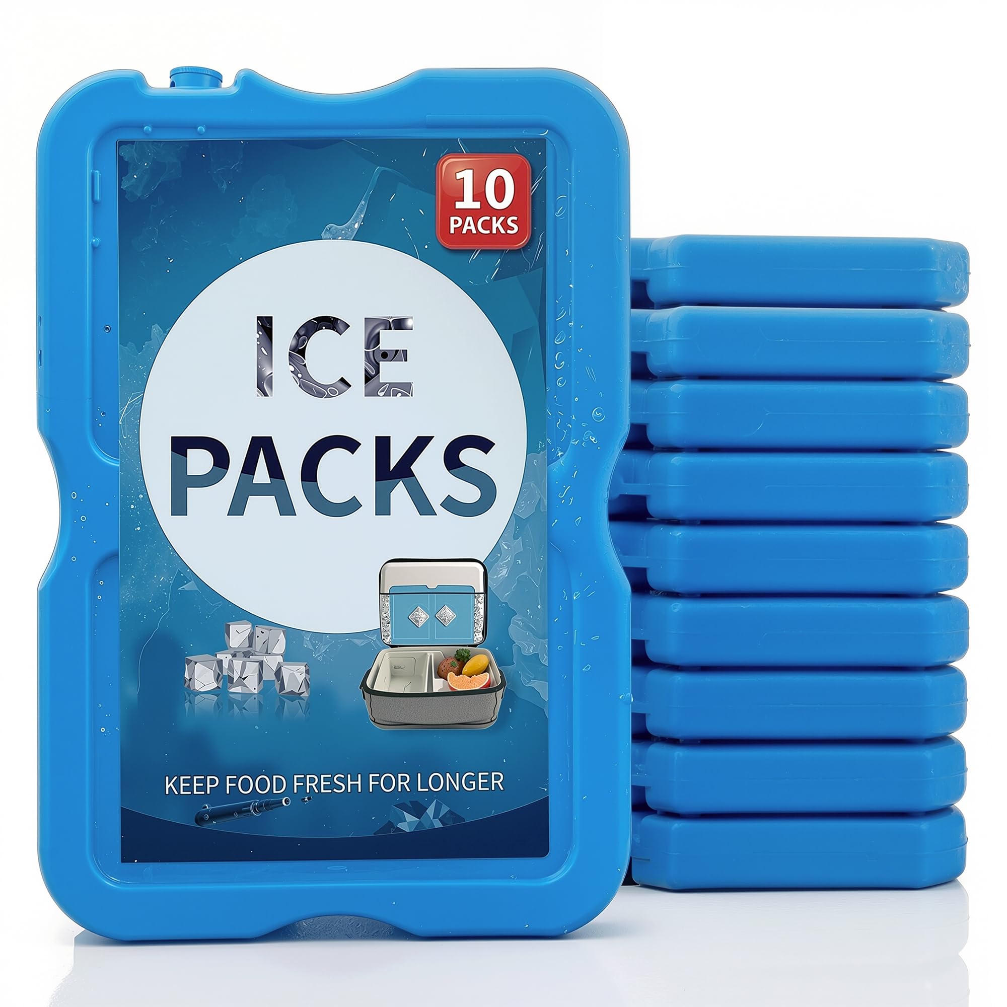 Original Cool Pack - Slim & Long-Lasting Reusable Ice Pack Freezer Blocks for Coolers, Lunch Boxes, Beach, Camping, Fishing - Cooler Accessories for Fresh & Cold Food Storage