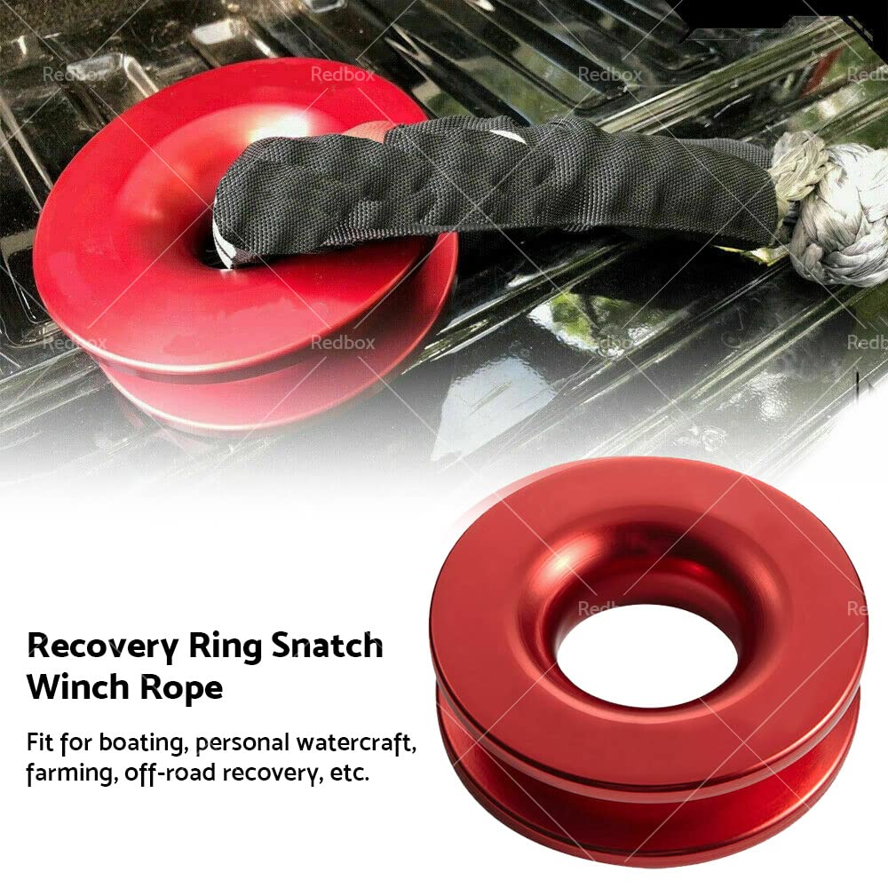 ALINREDBX Recovery Ring Snatch Block Pulley 37479lbs & Soft Shackle Tow Winch Rope Straps