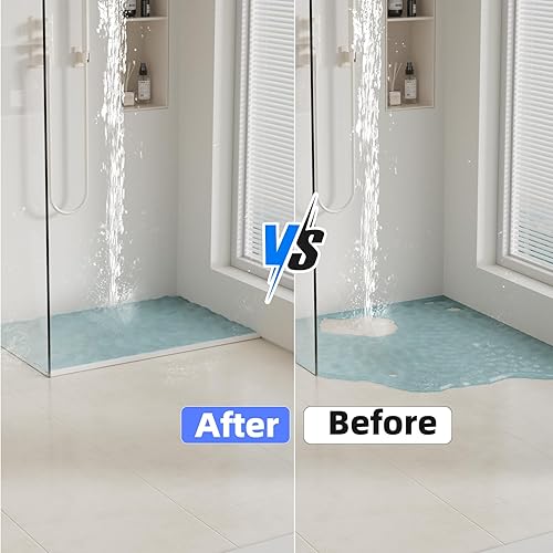 Miniatura 2 de Barrera de agua de umbral de ducha de 39 pulgadas, tapón de agua para puerta de ducha sin marco, protector de salpicaduras de silicona para cocina,