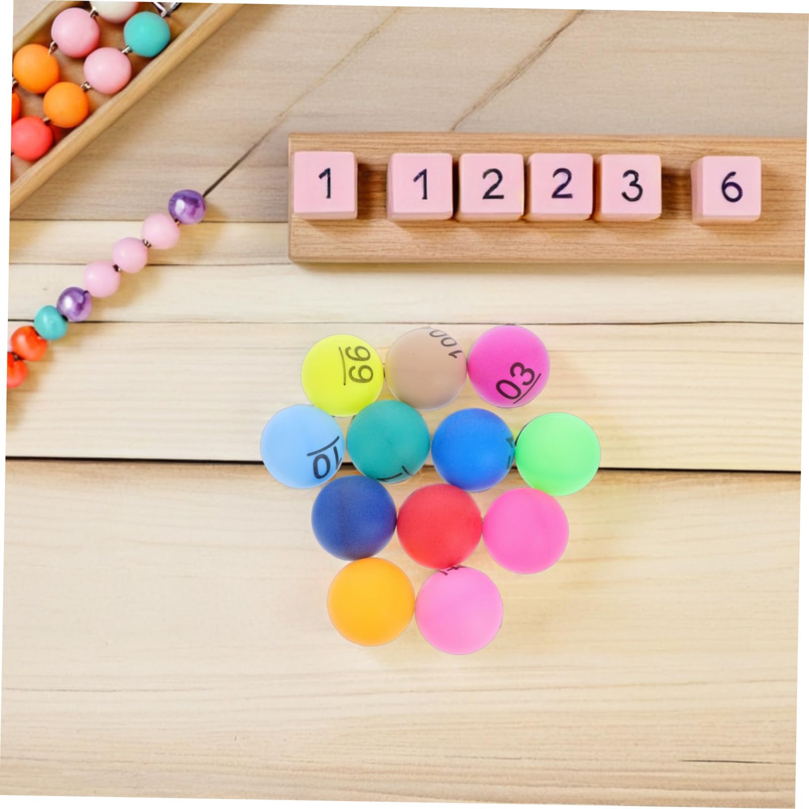 Bolas de Bingo Numeradas de 4cm, Plástico PP, 100 Piezas